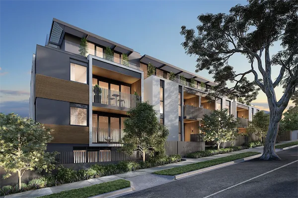 Residential apartments, exterior (architectural visualisation)